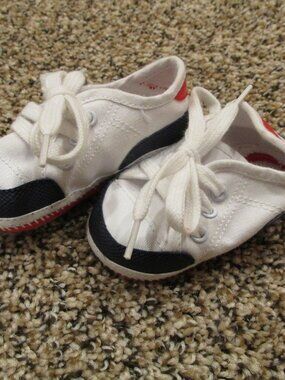 Baby Boys Newborn Tennis Shoes Sneakers Red White Blue Ties Patriotic July 4